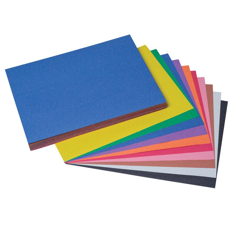 Construction Paper, 10 Assorted Colors, 9" x 12", 100 Sheets Per Pack, 5 Packs. Picture 2