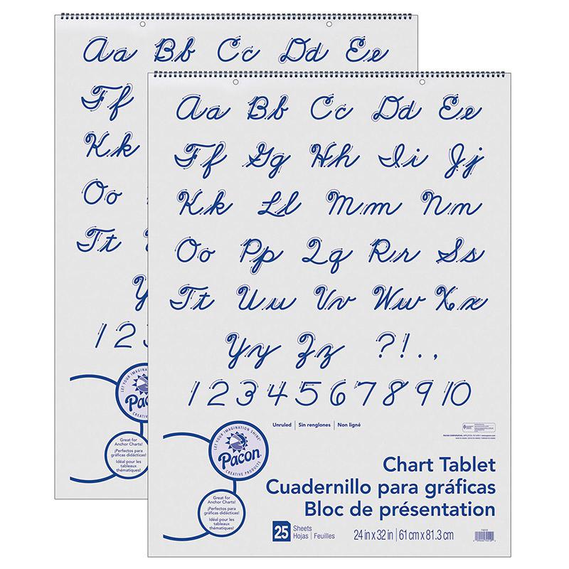 Chart Tablet, Cursive Cover, Unruled 24" x 32", 25 Sheets, 2 Tablets. Picture 2