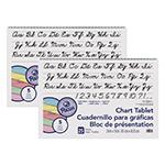 Colored Paper Chart Tablet, Cursive Cover, 25 Sheets, Pack of 2. Picture 2