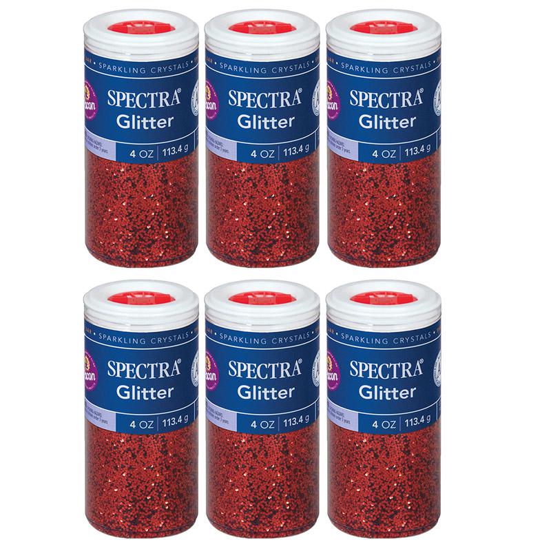 Glitter, Red, 4 oz. Per Jar, 6 Jars. Picture 2