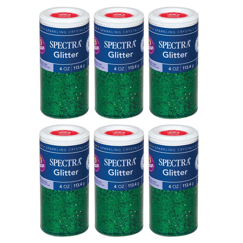 Glitter, Green, 4 oz. Per Jar, 6 Jars. Picture 2