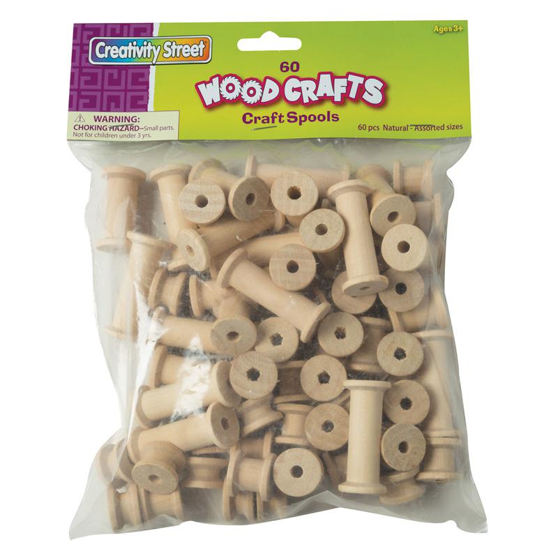 Wood Spools, Natural Wood, 1/2" to 2", 60 Pieces. Picture 2