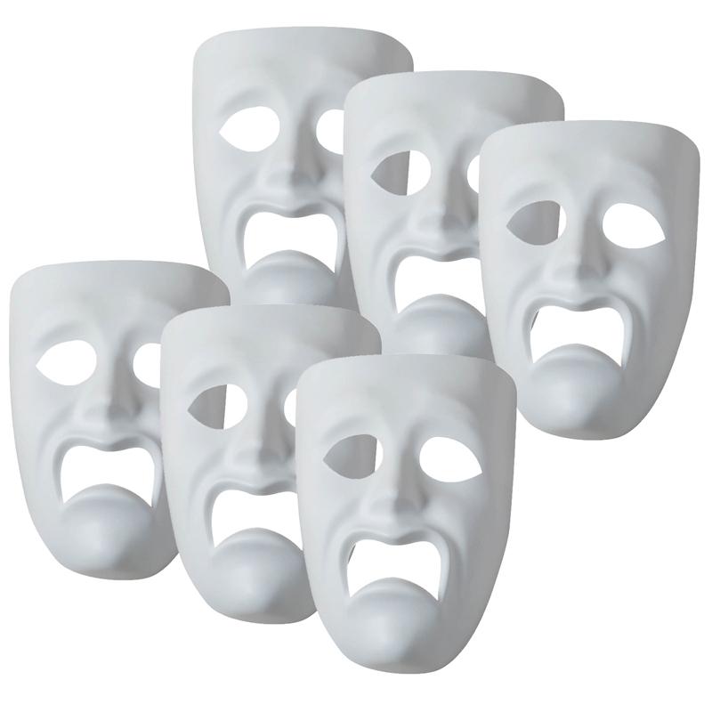 Plastic Mask, Sad, 7-3/4" x 5-3/4", Pack of 6. Picture 2