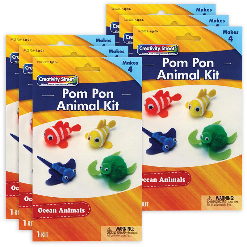 Pom Pon Animal Kit, Ocean Animals, Assorted Sizes, 4 Animals Per Kit, 6 Kits. Picture 2