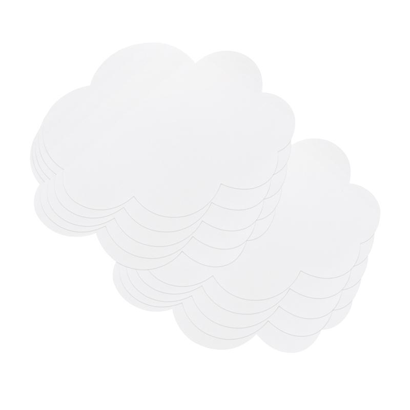 Self-Stick Dry Erase Clouds, White, 7" x 10", 10 Count. Picture 2