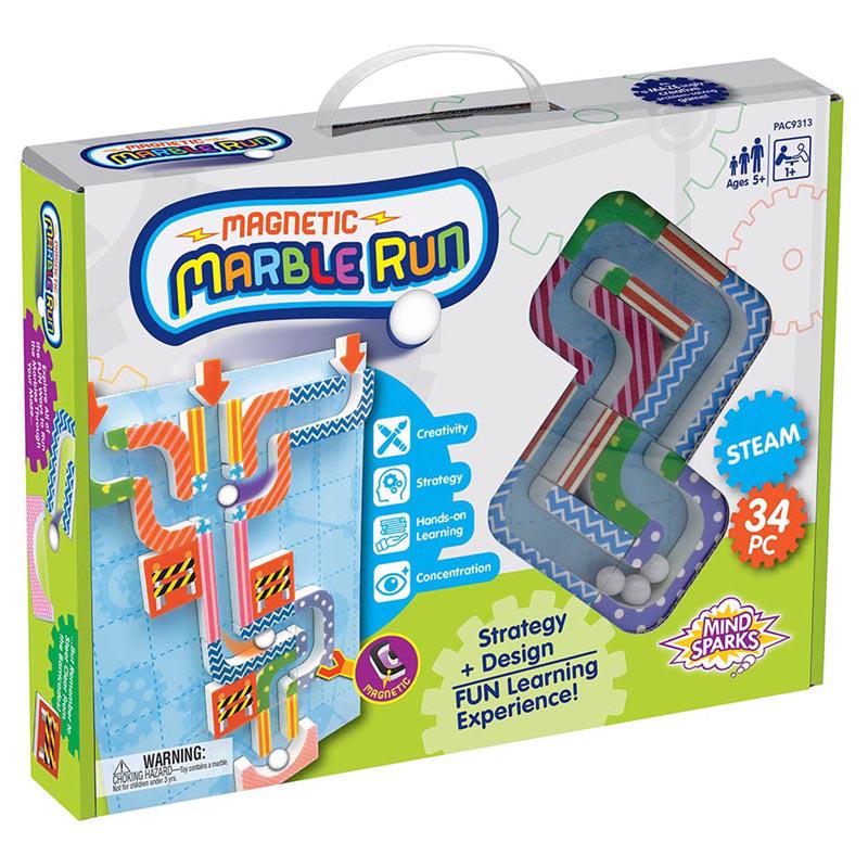 Magnetic Marble Run, Assorted Colors, 9.6"W x 11.2"H Magnetic Board, 34 Pieces. Picture 2