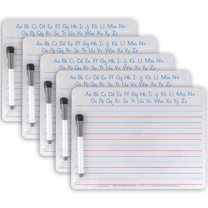 Handwriting Whiteboard Dry Erase Set, 2-Sided, Ruled/Plain, 5 Sets. Picture 2