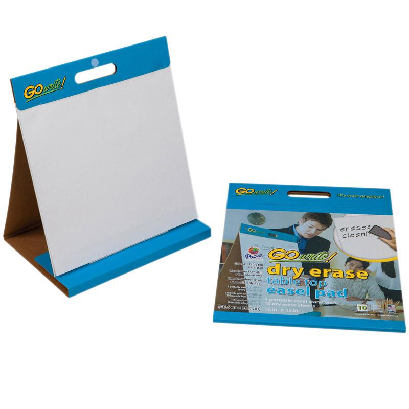 Dry Erase Table Top Easel Pad, Non-Adhesive, White, 16" x 15", 10 Sheets. Picture 2