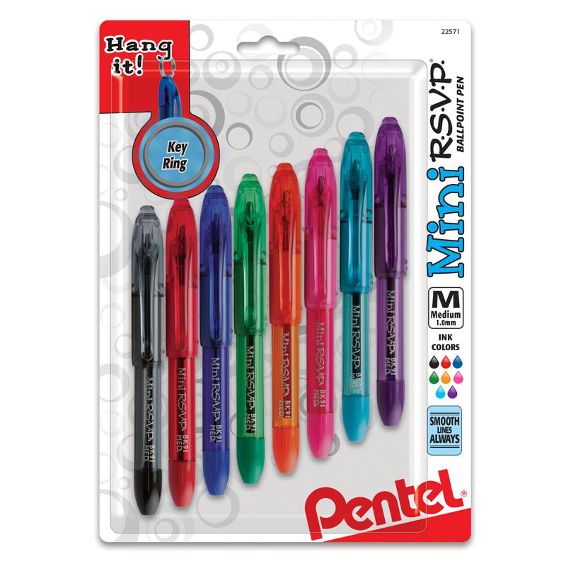 R.S.V.P. Mini Ballpoint Pens, 8 Per Pack, 2 Packs. Picture 2