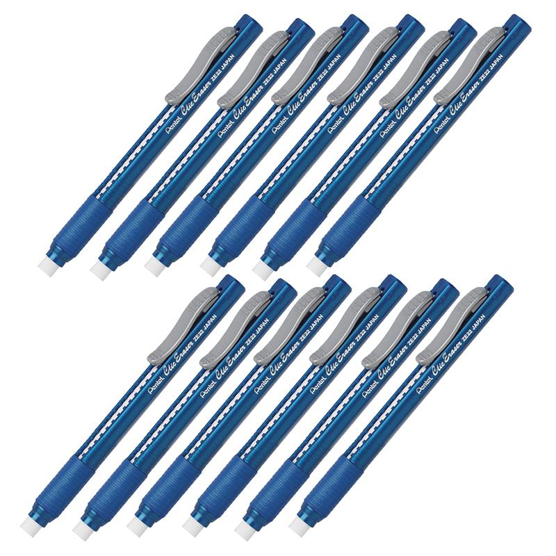 Clic Erasers Grip, Blue Barrel, Pack of 12. Picture 2