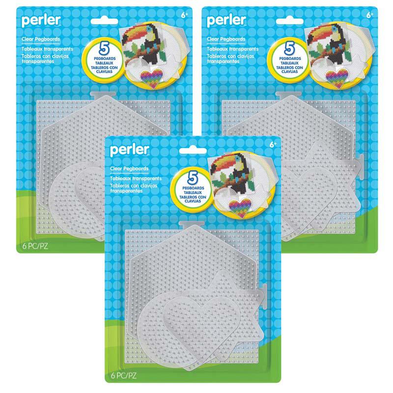 Small & Large Basic Shapes Clear Pegboards, 5 Per Pack, 3 Packs. Picture 2