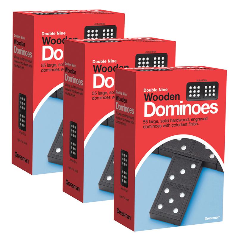 Double Nine Wooden Dominoes Game, 3 Packs. Picture 2