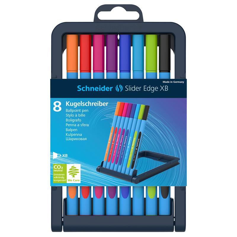 Slider Edge XB Ballpoint Pen, 1.4 mm, 8 Assorted Ink Colors in Case Stand. Picture 2