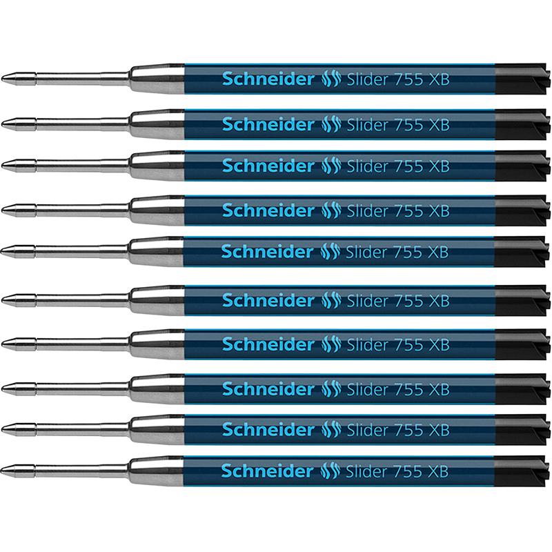 Slider 755 XB Ballpoint Pen Refill, Viscoglide Ink, Black, Pack of 10. Picture 2