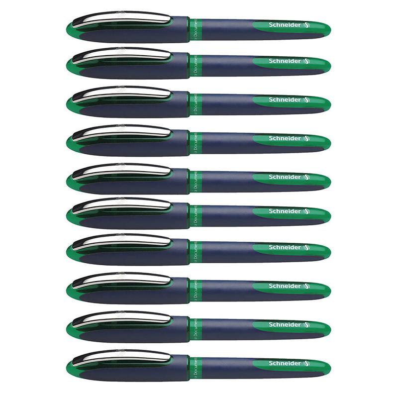 One Business Rollerball Pens, 0.6mm, Green, Pack of 10. Picture 2