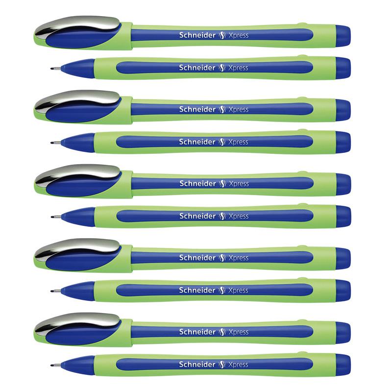 Xpress Fineliner Pen, Fiber Tip, 0.8 mm, Blue, Pack of 10. Picture 2