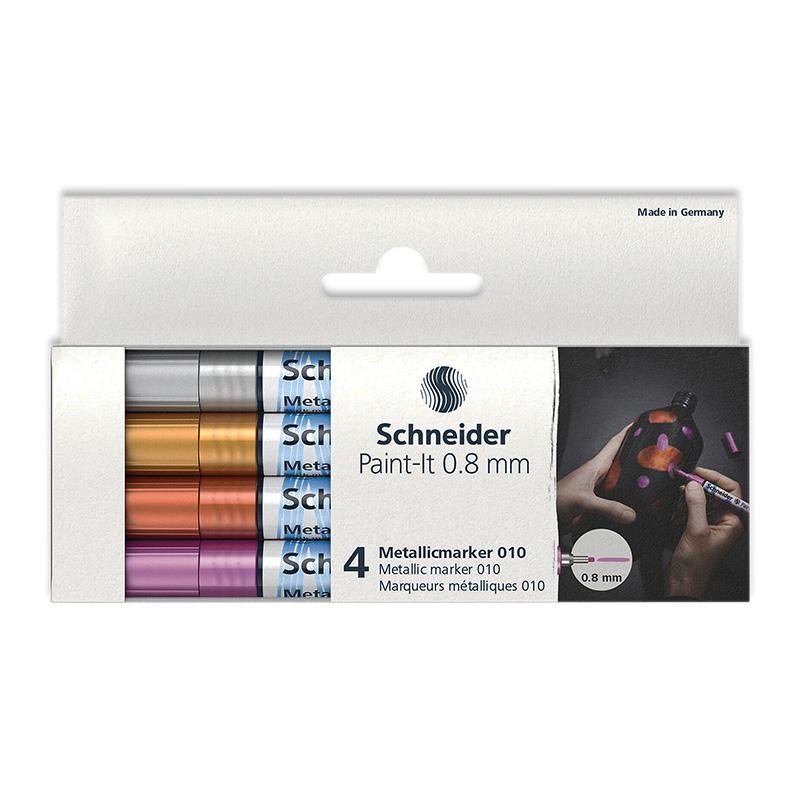 Paint-It 010 Metallic Markers, 0.8 mm Tip, Wallet, 4 Assorted Ink Colors (Set 1). Picture 2