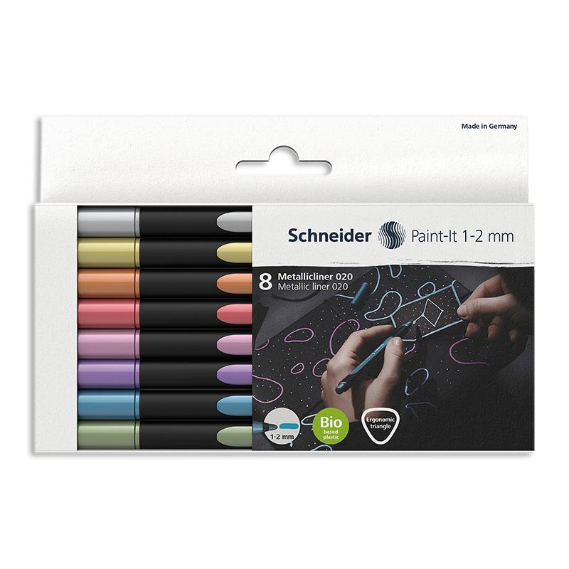 Paint-It 020 Metallic Liners, 1-2 mm Tip, Wallet, 8 Assorted Ink Colors. Picture 2