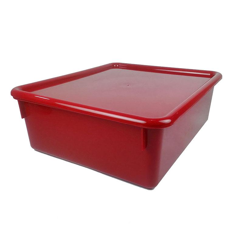 Double Stowaway Tray with Lid, Red. Picture 2