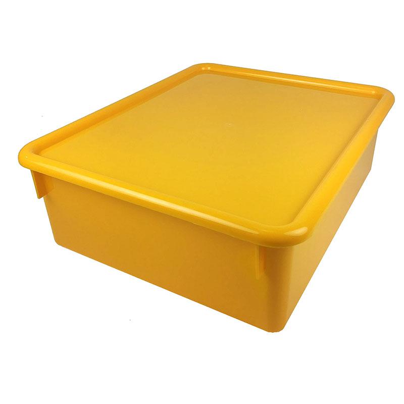 Double Stowaway Tray with Lid, Yellow. Picture 2
