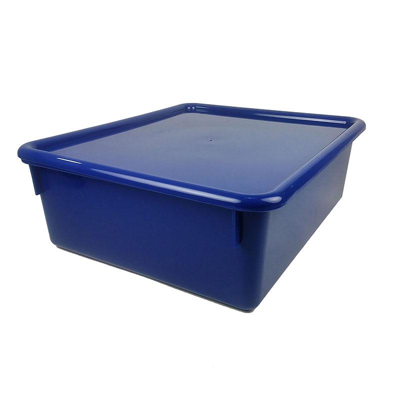 Double Stowaway Tray with Lid, Blue. Picture 2