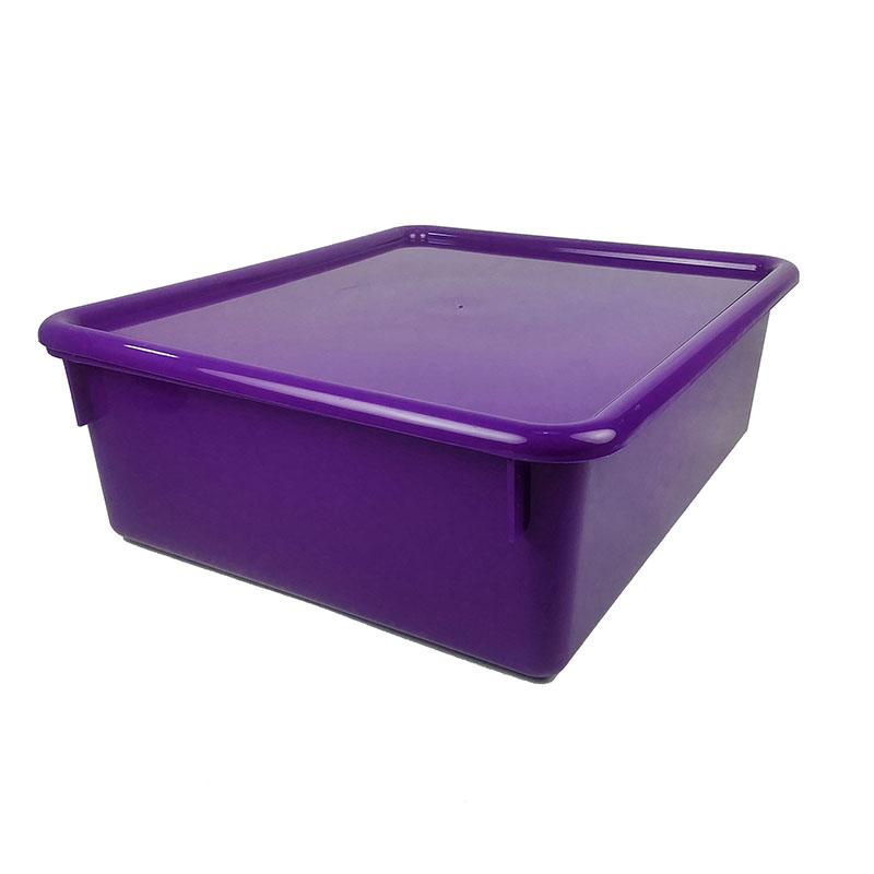 Double Stowaway Tray with Lid, Purple. Picture 2