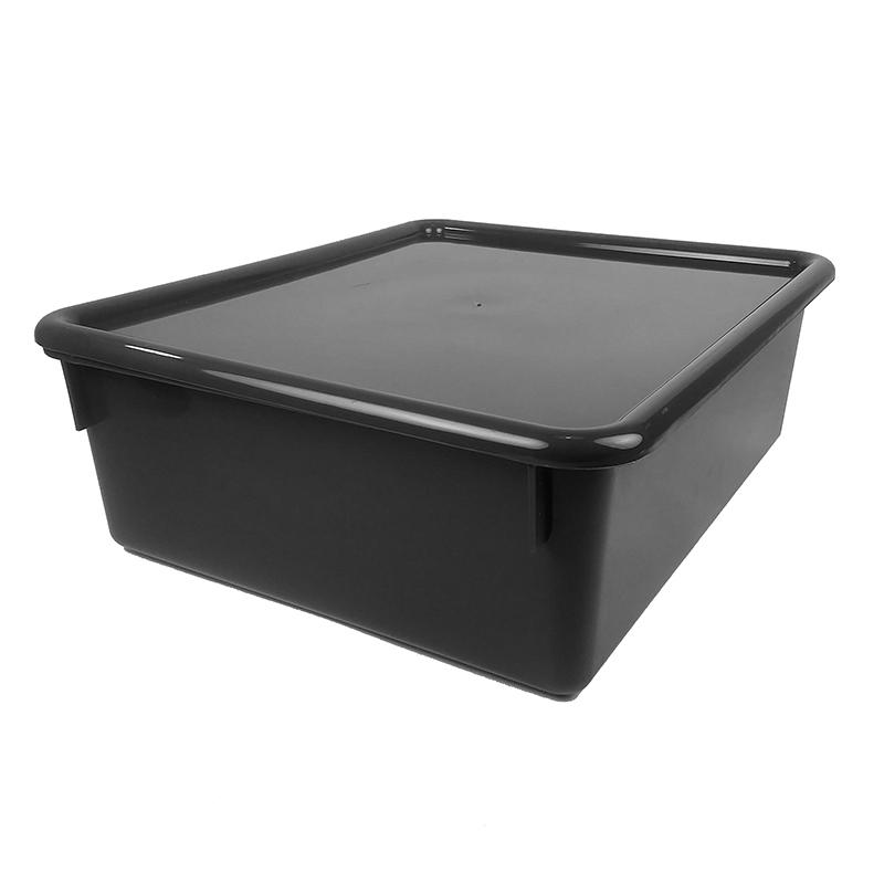 Double Stowaway Tray with Lid, Black. Picture 2