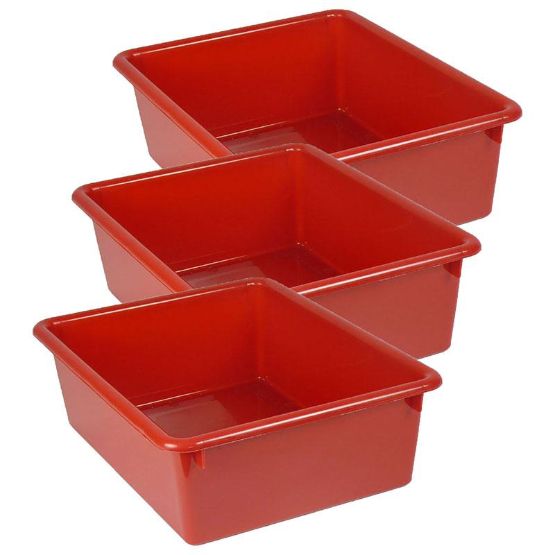 Double Stowaway Tray Only, Red, Pack of 3. Picture 2