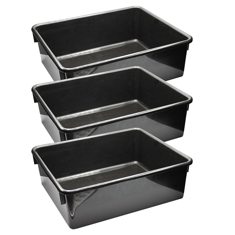 Double Stowaway Tray Only, Black, Pack of 3. Picture 2