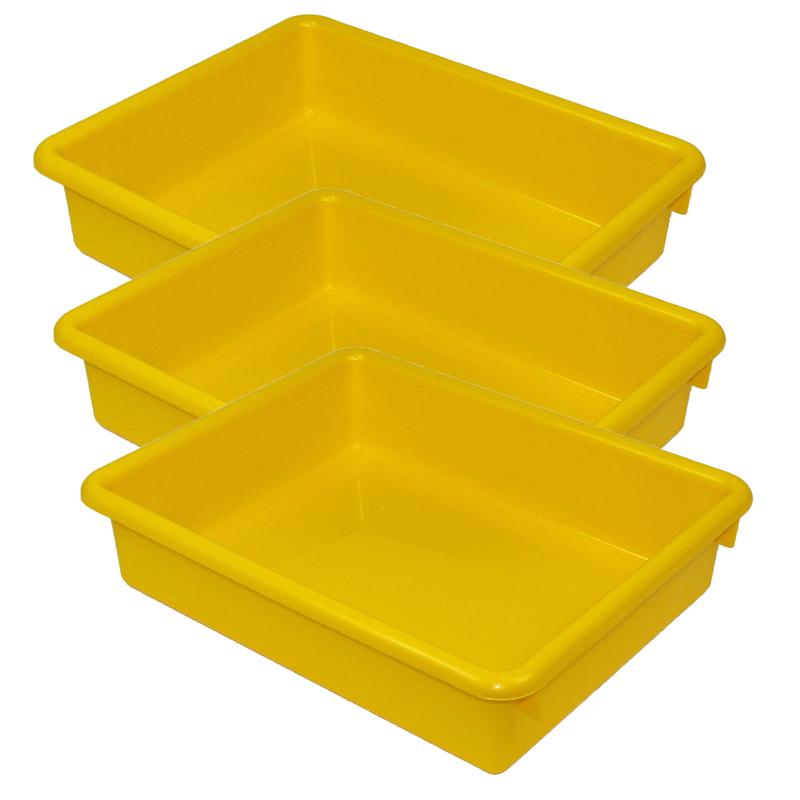Stowaway 3" Letter Tray no Lid, Yellow, Pack of 3. Picture 2
