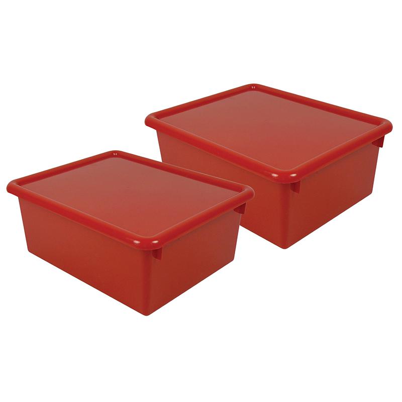 Stowaway 5" Letter Box with Lid, Red, Pack of 2. Picture 2