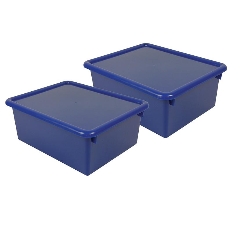 Stowaway 5" Letter Box with Lid, Blue, Pack of 2. Picture 2