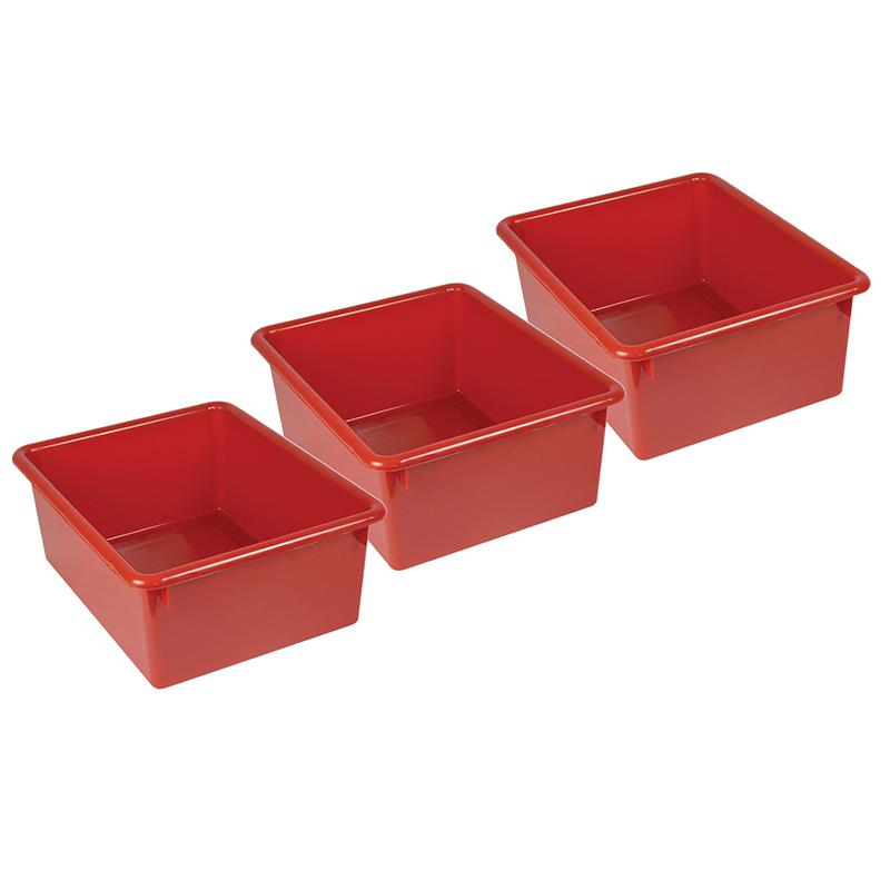Stowaway 5" Letter Box no Lid, Red, Pack of 3. Picture 2
