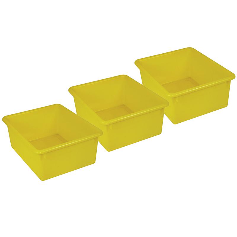 Stowaway 5" Letter Box no Lid, Yellow, Pack of 3. Picture 2