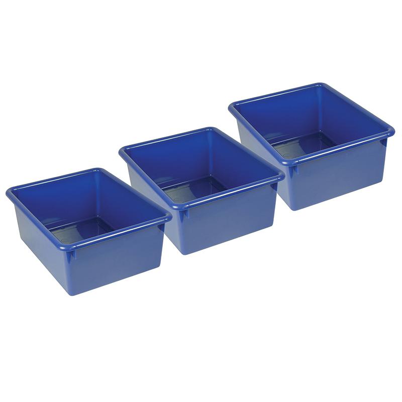 Stowaway 5" Letter Box no Lid, Blue, Pack of 3. Picture 2