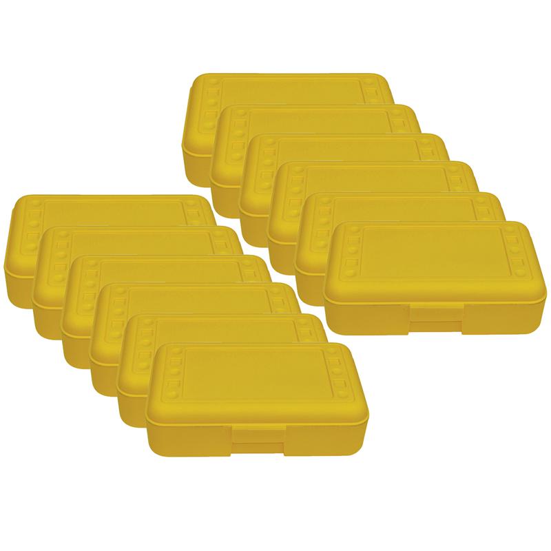 Pencil Box, Yellow, Pack of 12. Picture 2