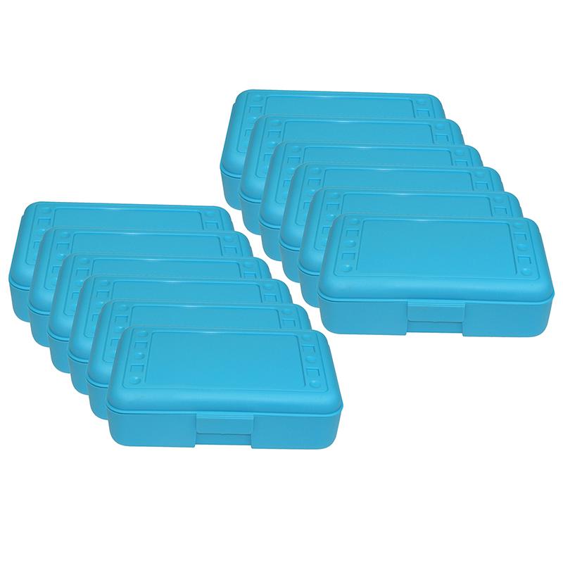 Pencil Box, Turquoise, Pack of 12. Picture 2