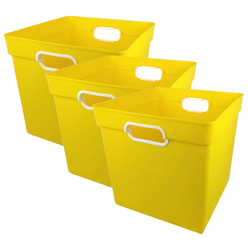 Cube Bin, Yellow, Pack of 3. Picture 2