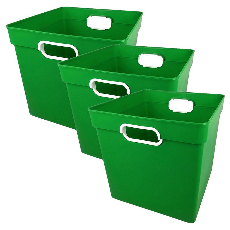 Cube Bin, Green, Pack of 3. Picture 2