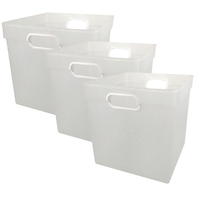 Cube Bin, Clear, Pack of 3. Picture 2