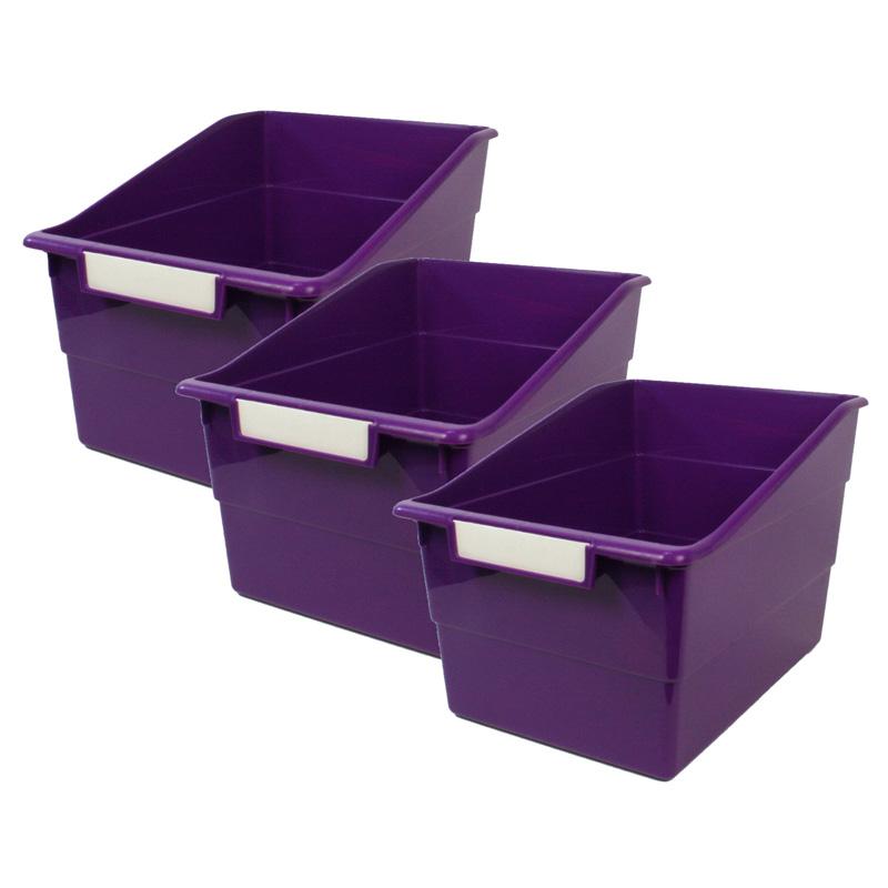 Tattle Wide Shelf File, Purple, Pack of 3. Picture 2