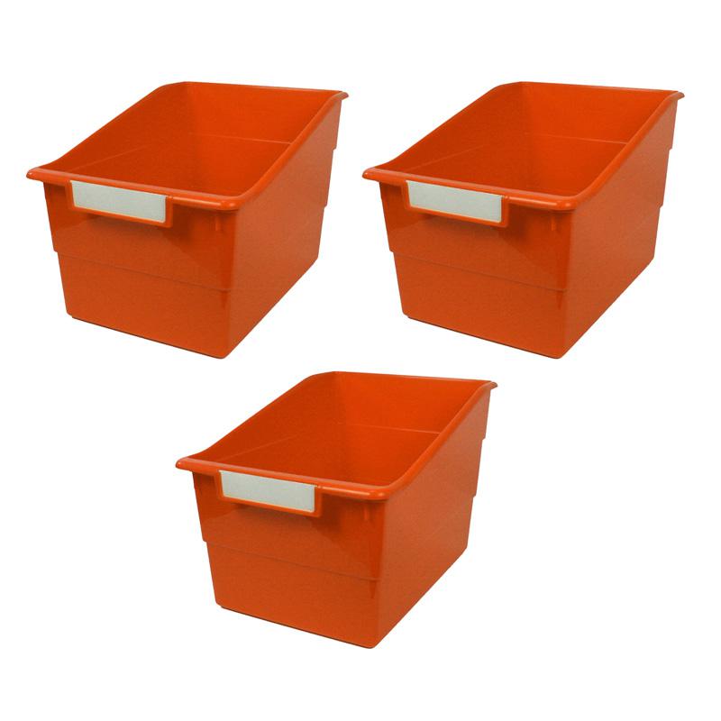 Tattle Wide Shelf File, Orange, Pack of 3. Picture 2