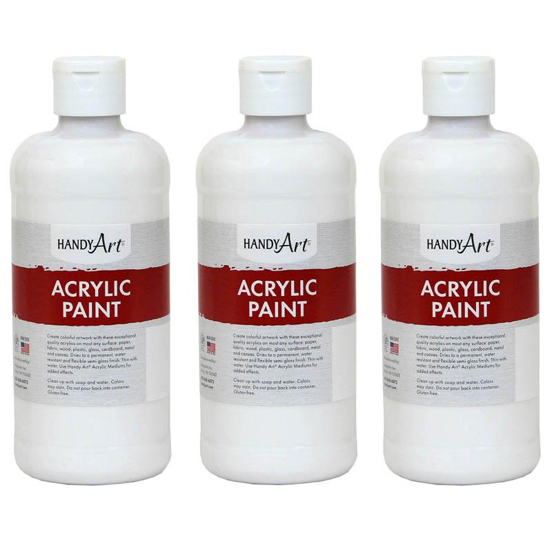 Acrylic Paint 16 oz, Blockout White, Pack of 3. Picture 2