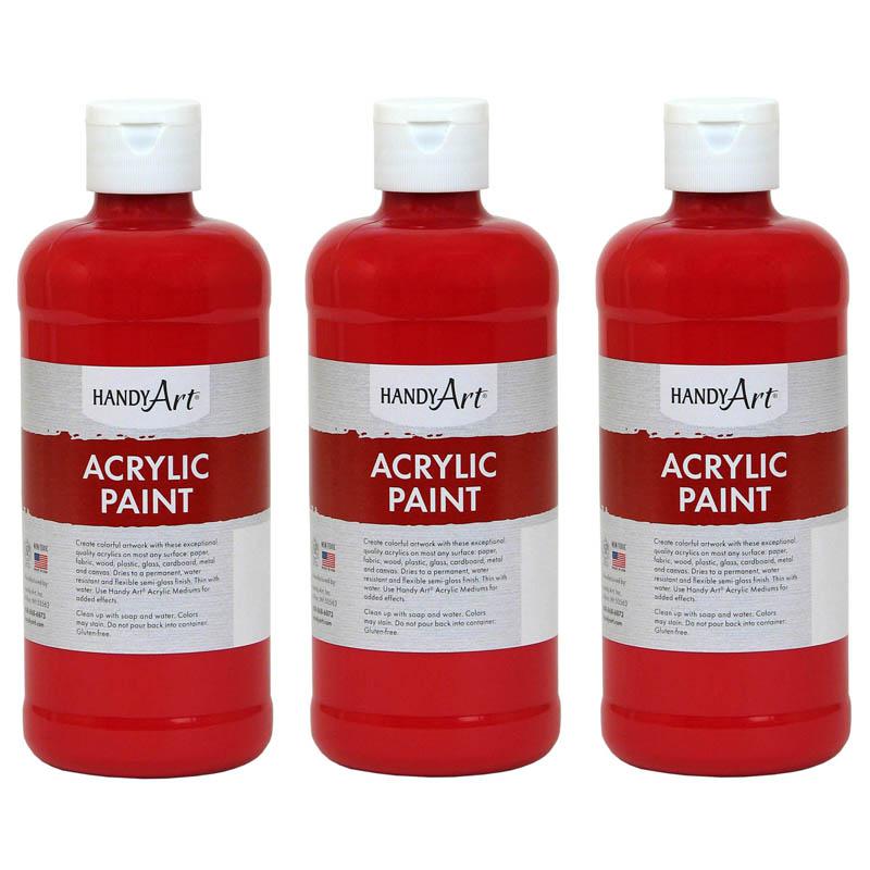 Acrylic Paint 16 oz, Brite Red, Pack of 3. Picture 2