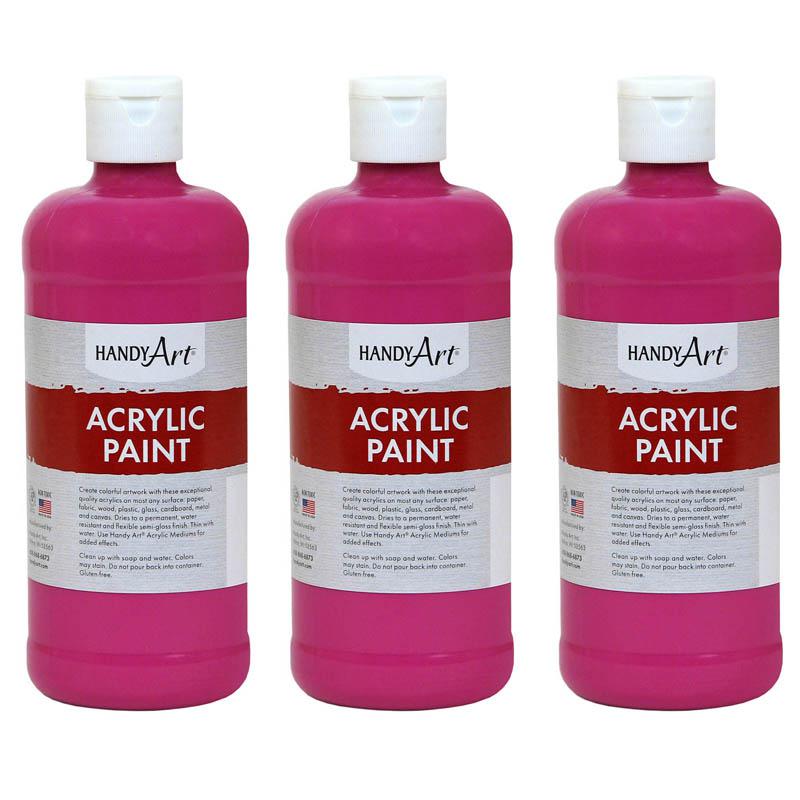 Acrylic Paint 16 oz, Magenta, Pack of 3. Picture 2
