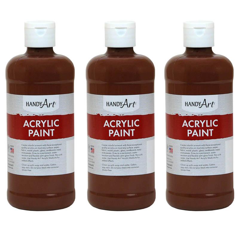 Acrylic Paint 16 oz, Burnt Sienna, Pack of 3. Picture 2