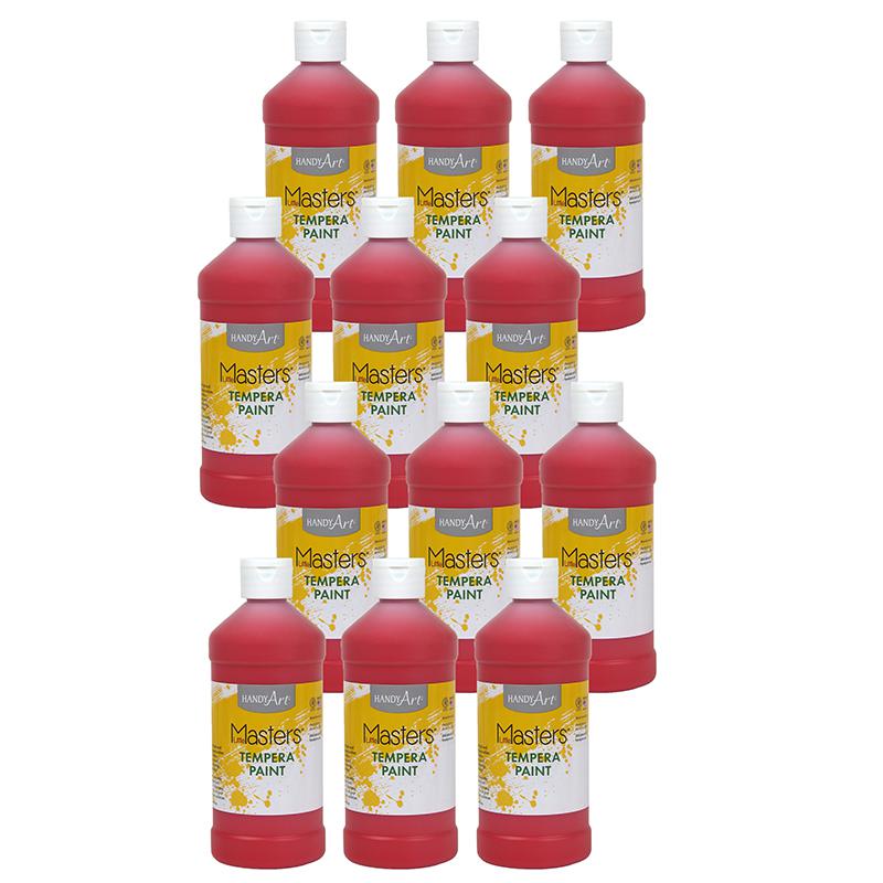 Little Masters Tempera Paint, Red, 16 oz., Pack of 12. Picture 2