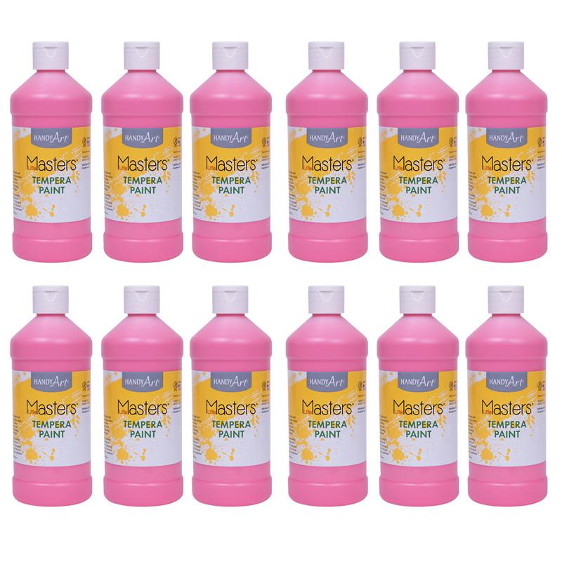 Little Masters Tempera Paint, Pink, 16 oz., Pack of 12. Picture 2
