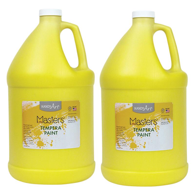 Little Masters Tempera Paint, Yellow, Gallon, Pack of 2. Picture 2