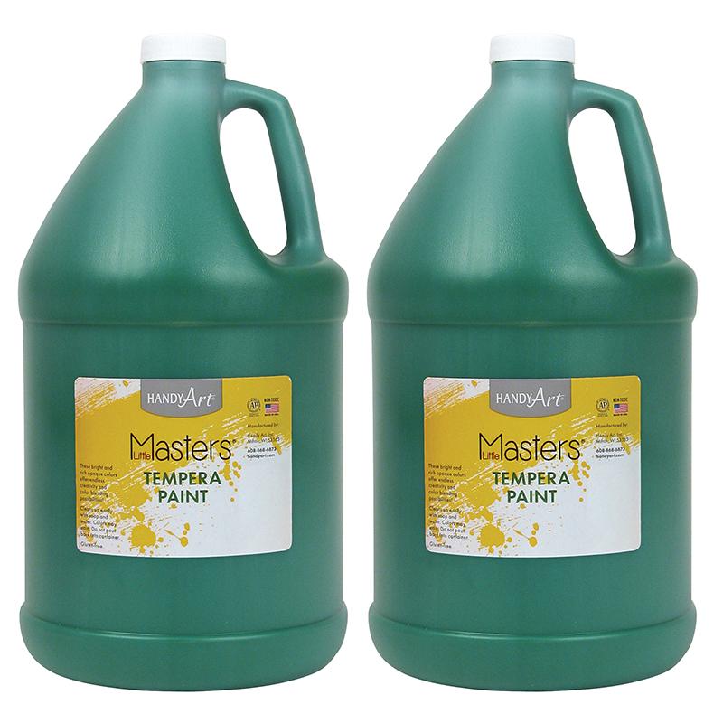 Little Masters Tempera Paint, Green, Gallon, Pack of 2. Picture 2